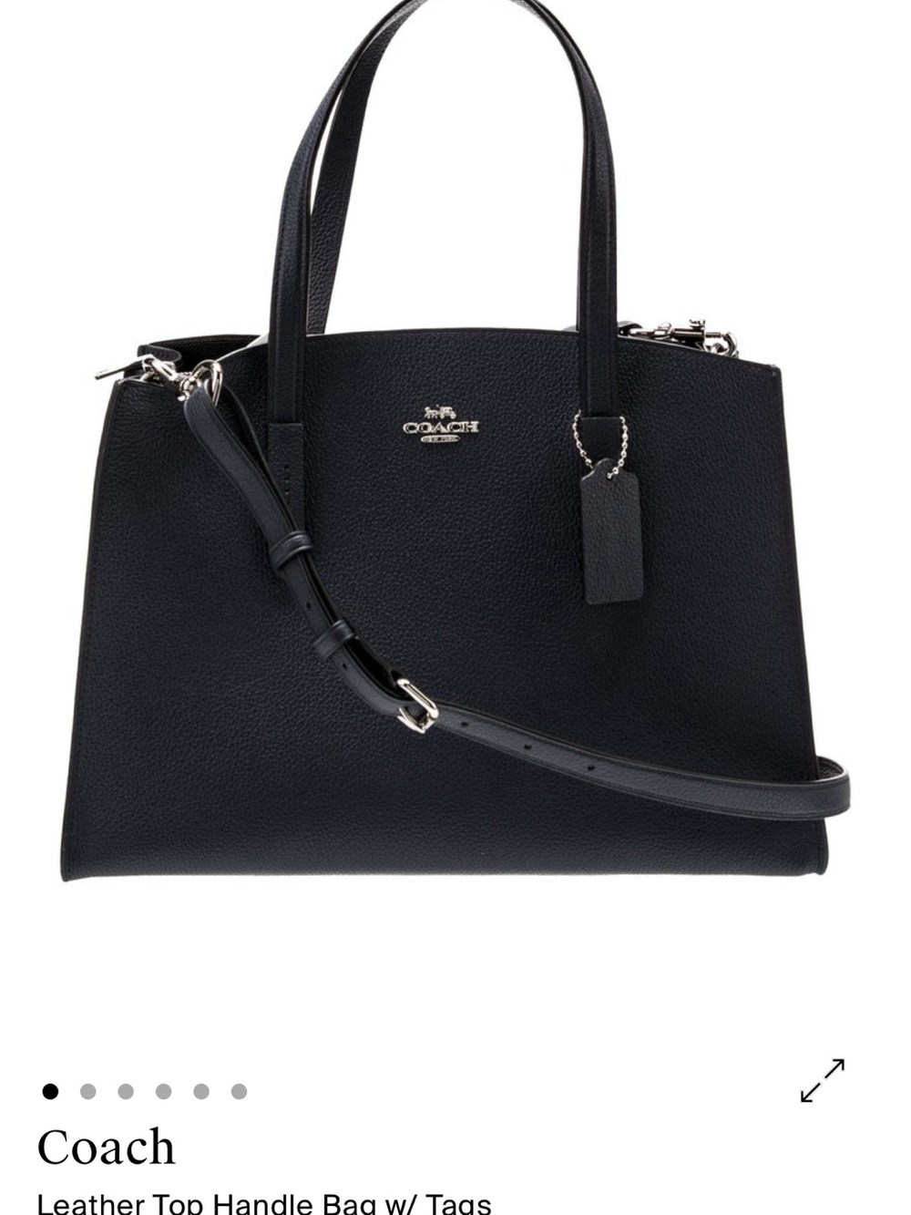Coach Blue Pebbled Leather Top Handle Satchel Crossbody Bag CCH64490